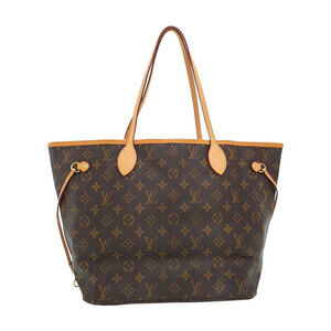 Louis Vuitton Monogram Leather Brown Neverfull Tote Bag
